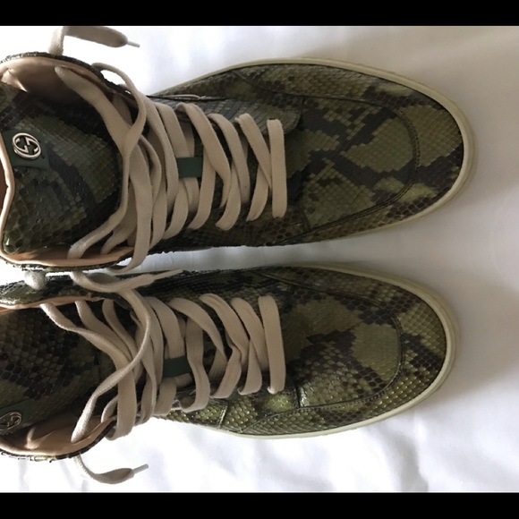 Gucci Genuine Snake Skin High Top Sneaker - Picture 1 of 10